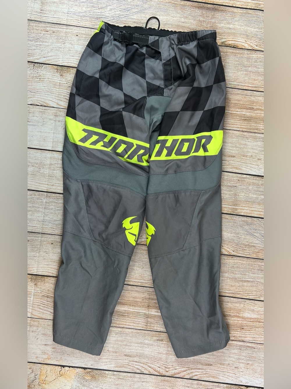 Mens THOR Sector Bird Rock Motocross Riding Pants Grey Neon Size 30
